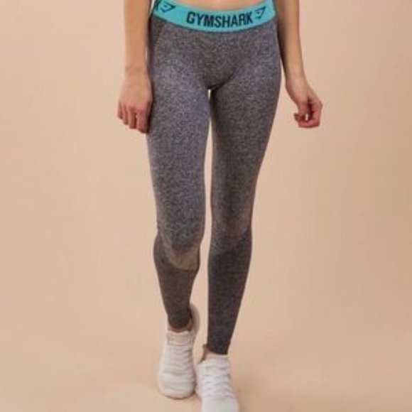 Gymshark Flex Leggings- Grey/Teal Size M
